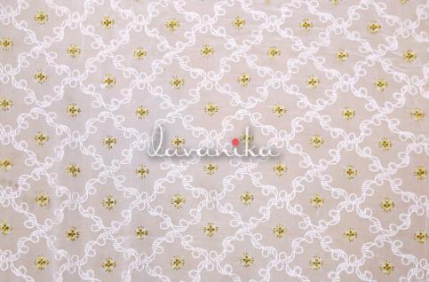 Sequin work, Zari work, Thread Embroidery on Dyeable Georgette Fabric DnoB1412